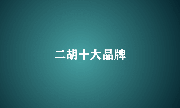 二胡十大品牌