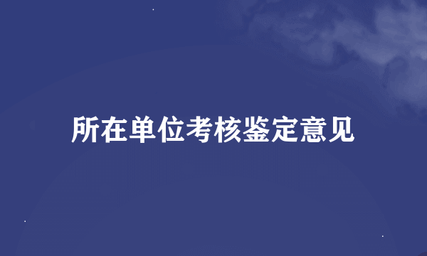 所在单位考核鉴定意见