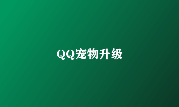 QQ宠物升级