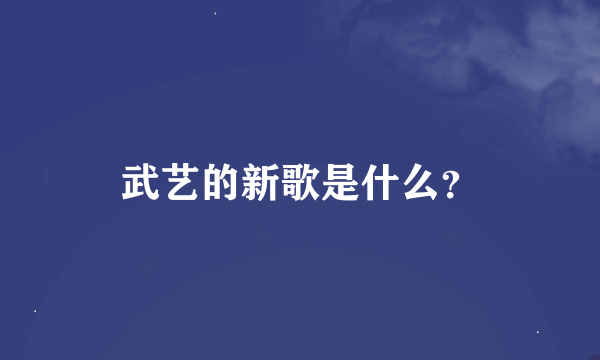 武艺的新歌是什么？