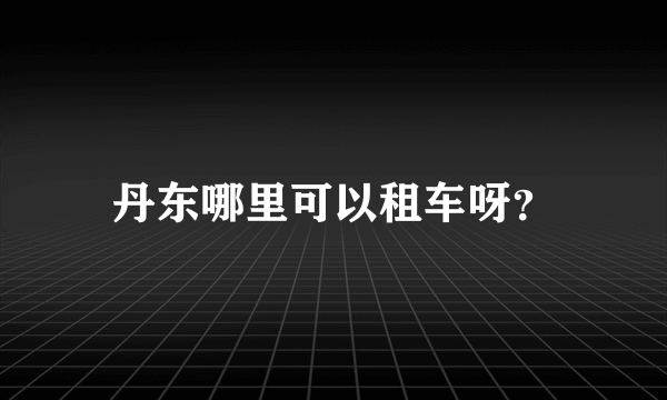 丹东哪里可以租车呀？