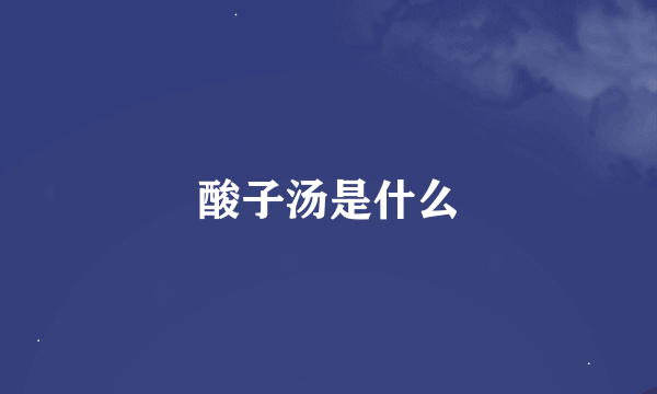 酸子汤是什么