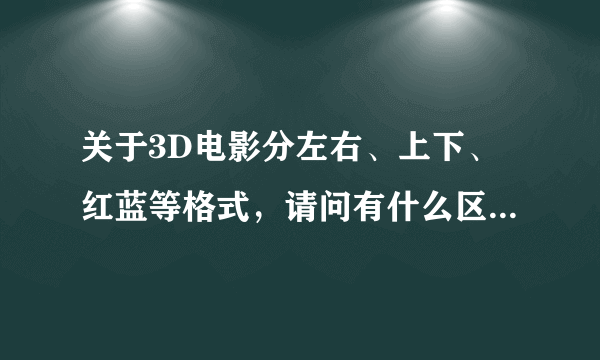 关于3D电影分左右、上下、红蓝等格式，请问有什么区别？那种画质好？
