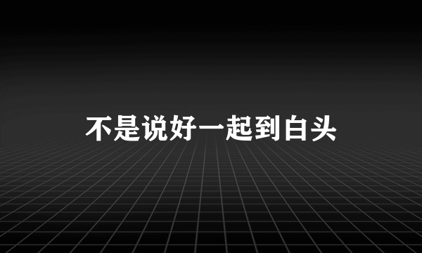 不是说好一起到白头