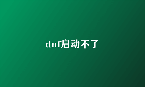 dnf启动不了
