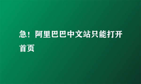 急！阿里巴巴中文站只能打开首页