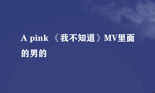 A pink 《我不知道》MV里面的男的