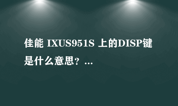 佳能 IXUS951S 上的DISP键是什么意思？我照相的时候不小心按了一下，结果就黑屏了