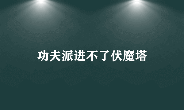 功夫派进不了伏魔塔