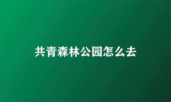 共青森林公园怎么去