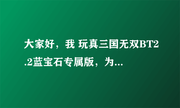 大家好，我 玩真三国无双BT2.2蓝宝石专属版，为什么开始游戏我 的显示0.0000啊 ？