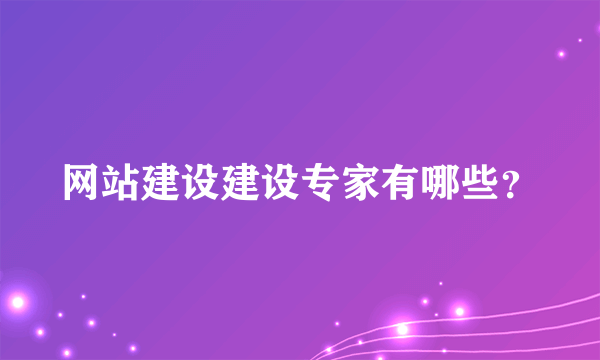 网站建设建设专家有哪些？