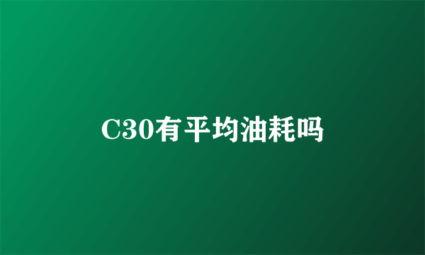 C30有平均油耗吗