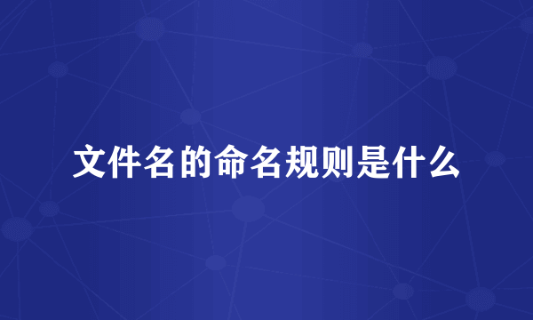 文件名的命名规则是什么