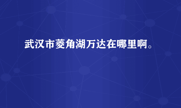 武汉市菱角湖万达在哪里啊。