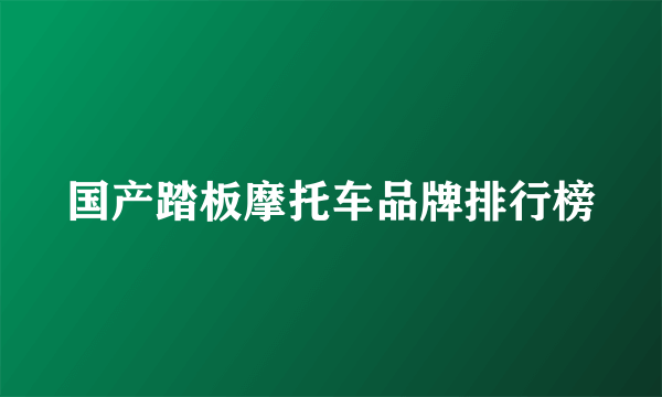 国产踏板摩托车品牌排行榜