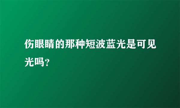 伤眼睛的那种短波蓝光是可见光吗？