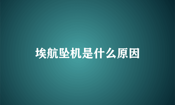 埃航坠机是什么原因
