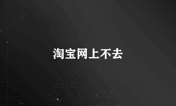 淘宝网上不去