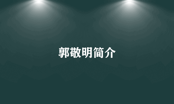 郭敬明简介