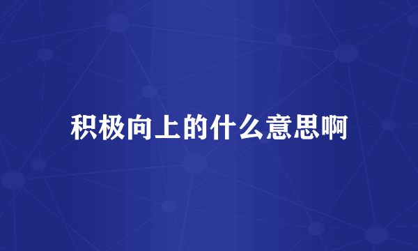 积极向上的什么意思啊