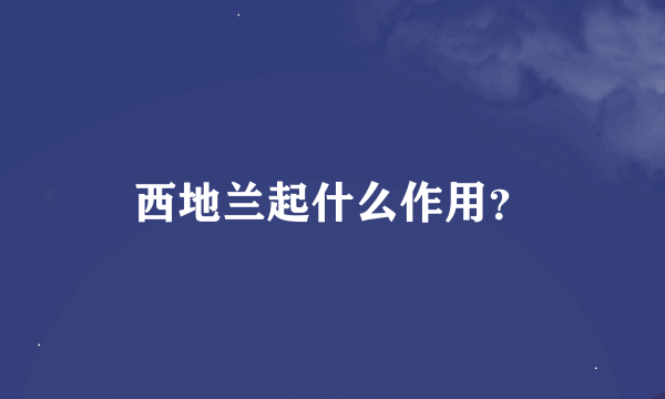 西地兰起什么作用？