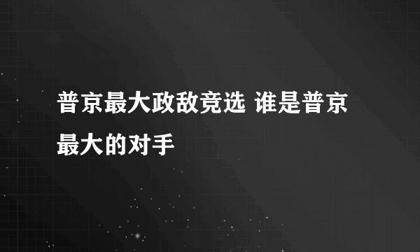 普京最大政敌竞选 谁是普京最大的对手