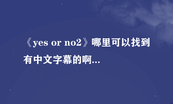 《yes or no2》哪里可以找到有中文字幕的啊？木有字幕看着是折磨啊……请各位大神帮忙啊……