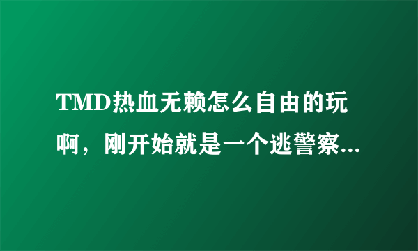 TMD热血无赖怎么自由的玩啊，刚开始就是一个逃警察的什么任务，又去什么武馆，又去敲诈，怎么自由的玩啊！