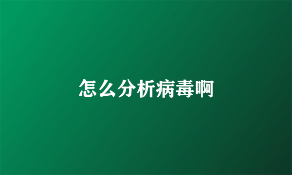 怎么分析病毒啊