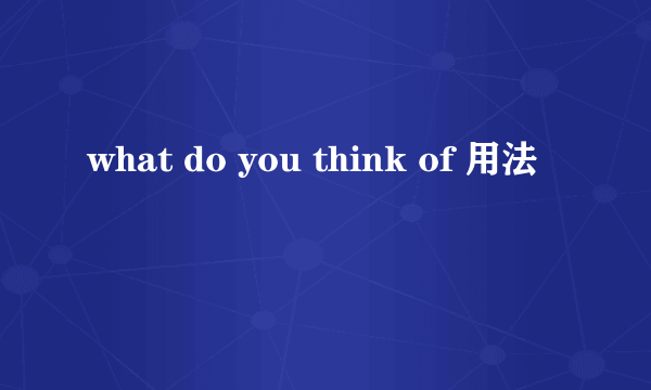 what do you think of 用法
