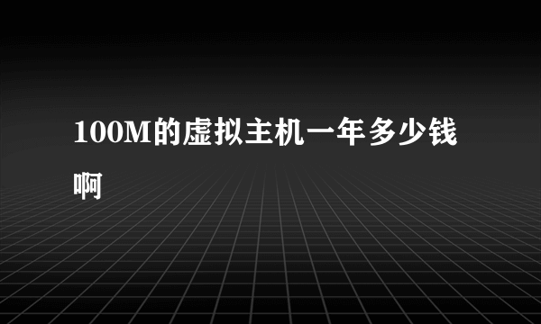 100M的虚拟主机一年多少钱啊
