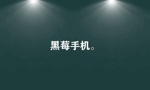 黑莓手机。