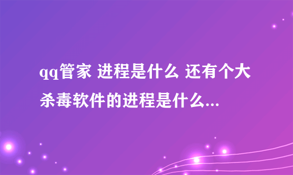 qq管家 进程是什么 还有个大杀毒软件的进程是什么？？？ 谢谢了