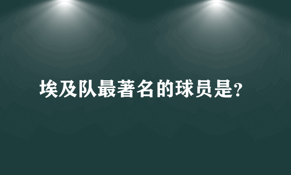埃及队最著名的球员是？