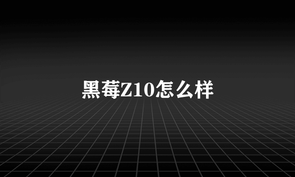 黑莓Z10怎么样