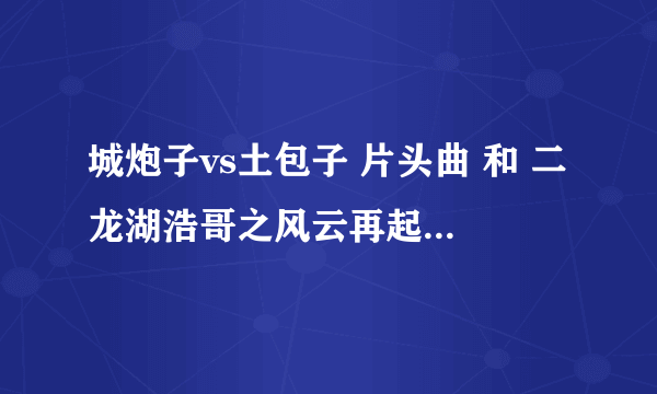 城炮子vs土包子 片头曲 和 二龙湖浩哥之风云再起片尾曲那个电音！