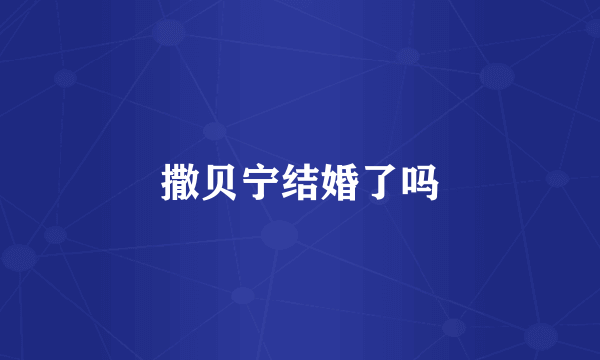 撒贝宁结婚了吗