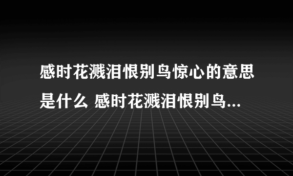 感时花溅泪恨别鸟惊心的意思是什么 感时花溅泪恨别鸟惊心原诗及译文