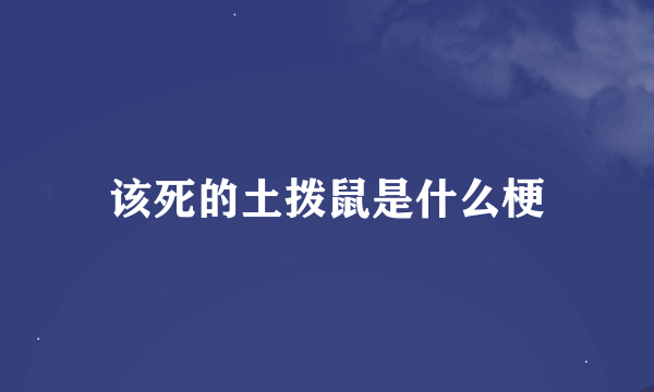 该死的土拨鼠是什么梗