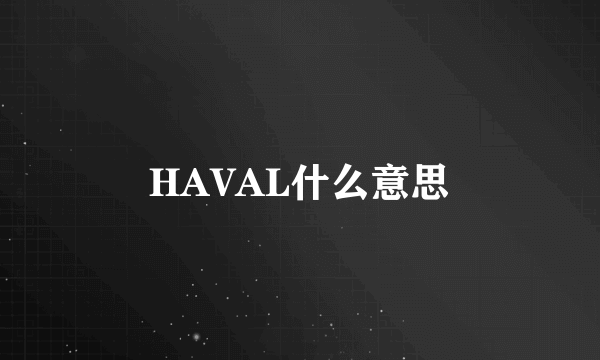 HAVAL什么意思