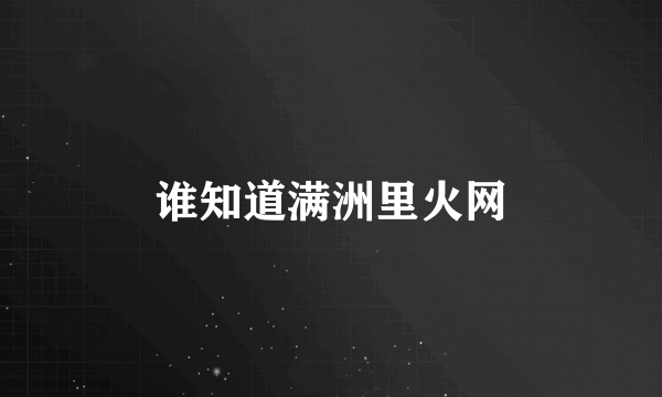 谁知道满洲里火网