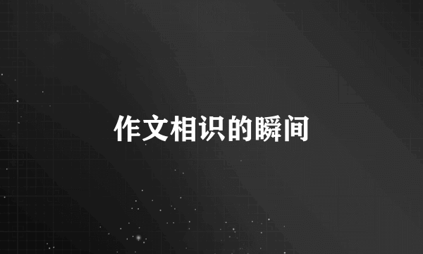 作文相识的瞬间