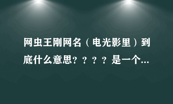 网虫王刚网名（电光影里）到底什么意思？？？？是一个人名？？还是有特殊含义？？？谢谢。