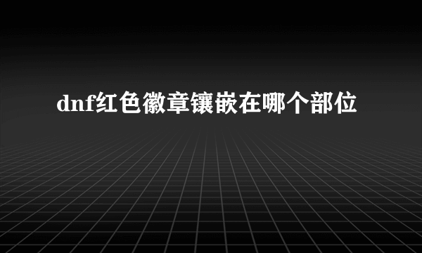 dnf红色徽章镶嵌在哪个部位