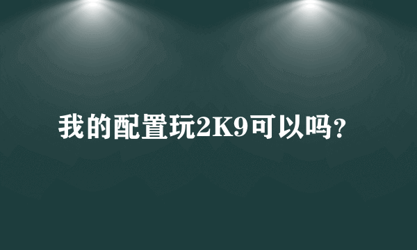 我的配置玩2K9可以吗？