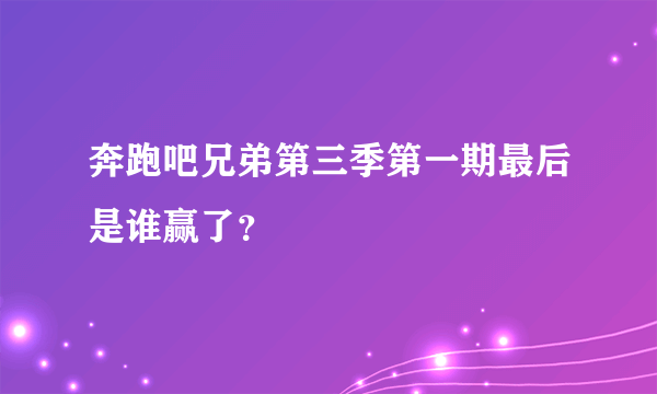 奔跑吧兄弟第三季第一期最后是谁赢了？