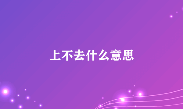 上不去什么意思