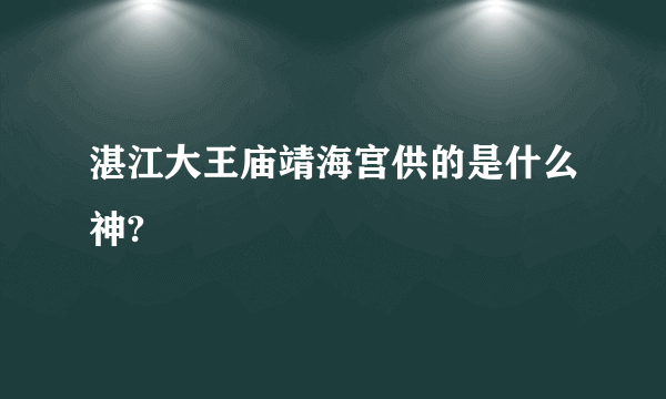 湛江大王庙靖海宫供的是什么神?