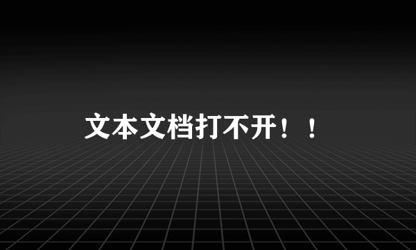 文本文档打不开！！